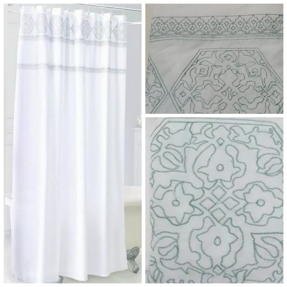 Threshold Medallion Sheer Embroidery Shower Curtai